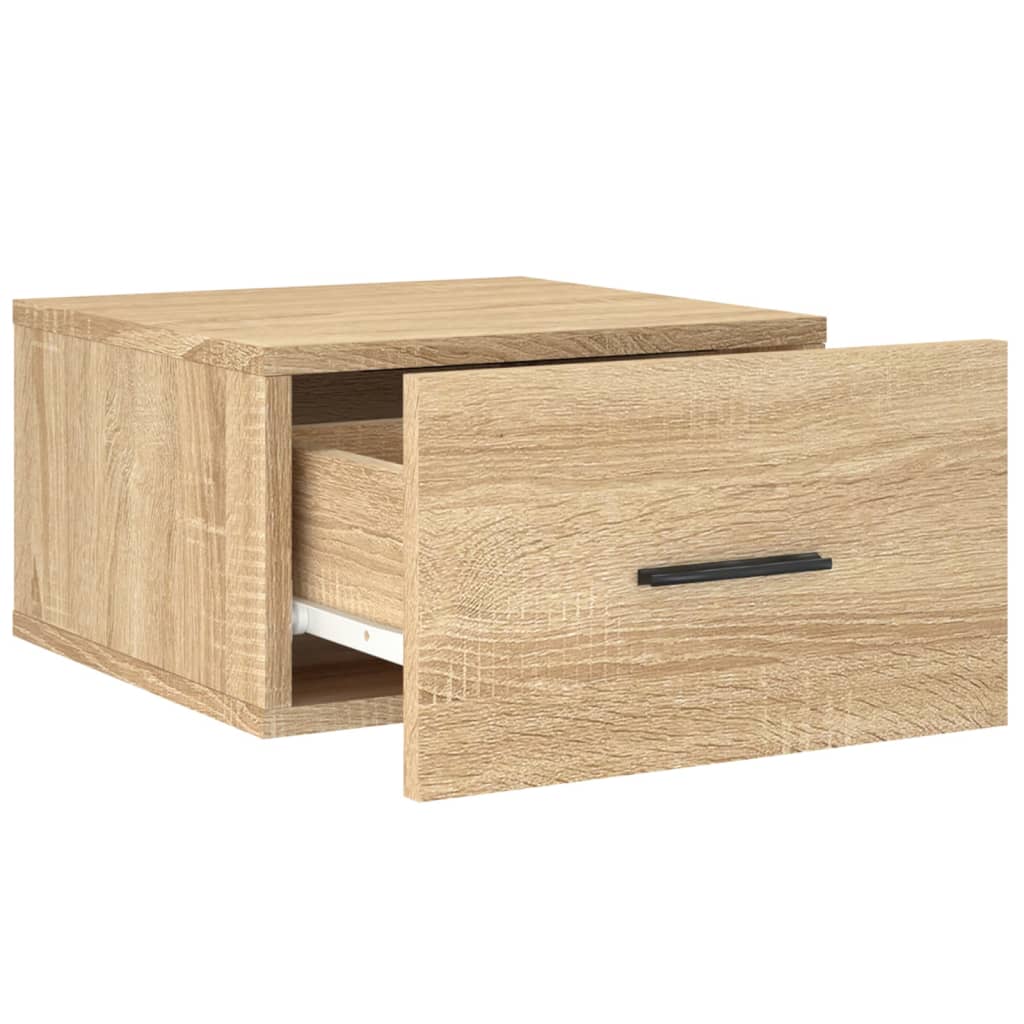 væghængt sengebord 35x35x20 cm sonoma-eg