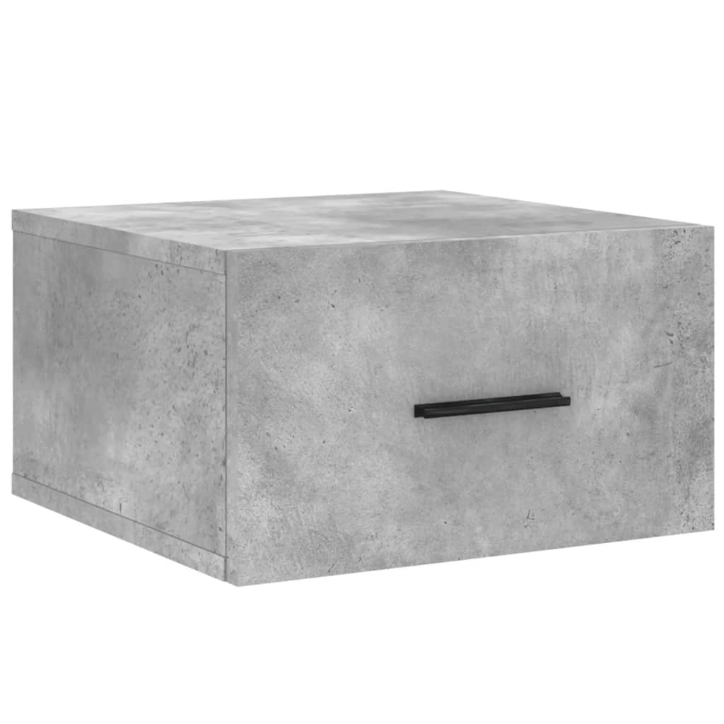 væghængt sengebord 35x35x20 cm betongrå