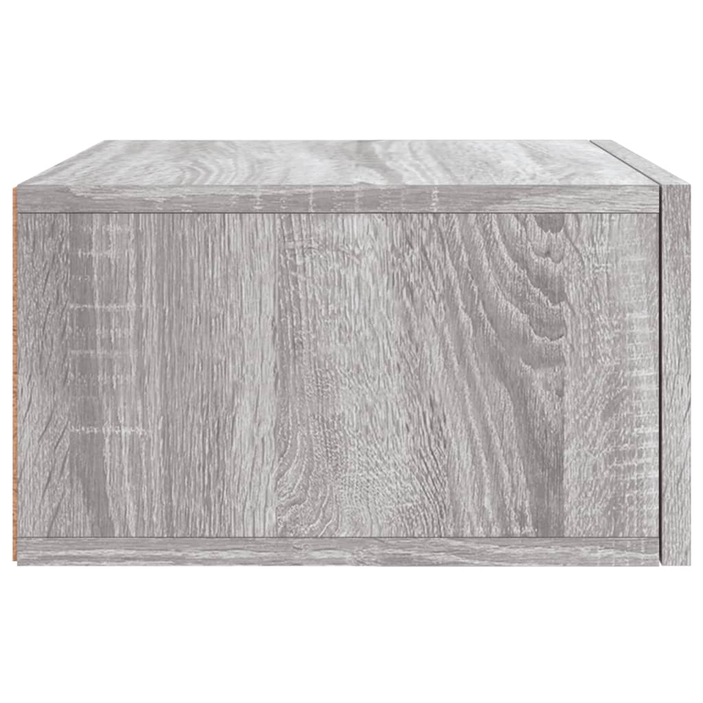 væghængt sengebord 35x35x20 cm grå sonoma-eg