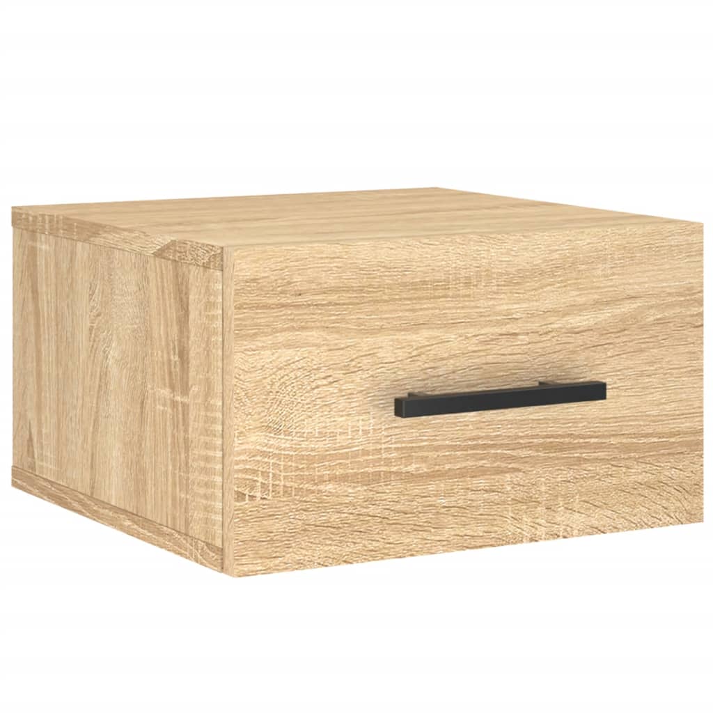 væghængt sengebord 35x35x20 cm sonoma-eg