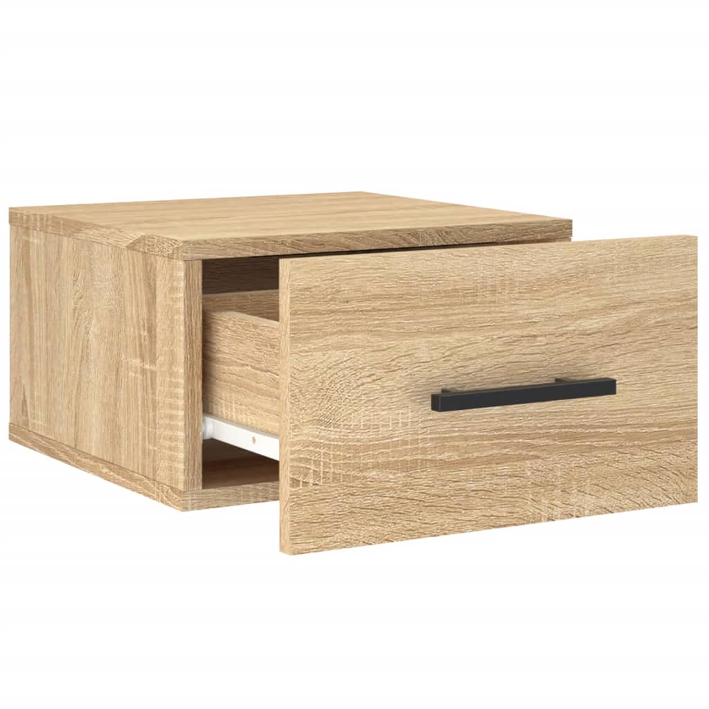 væghængt sengebord 35x35x20 cm sonoma-eg