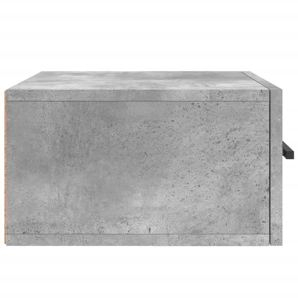 væghængt sengebord 35x35x20 cm betongrå