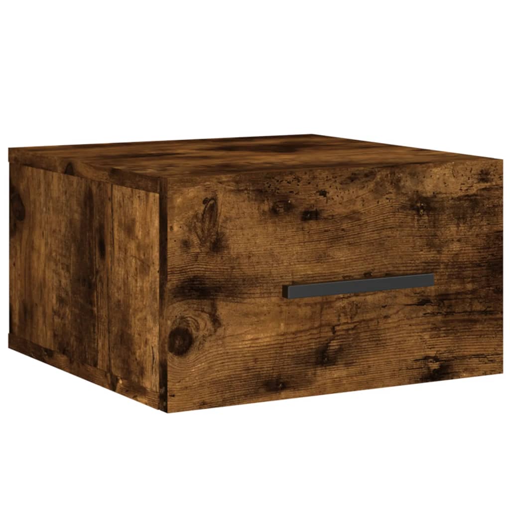 væghængt sengebord 35x35x20 cm røget egetræsfarve