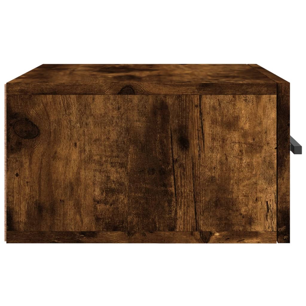 væghængt sengebord 35x35x20 cm røget egetræsfarve