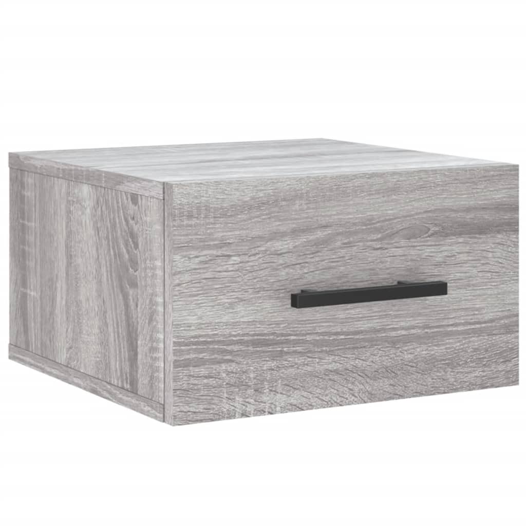 væghængt sengebord 35x35x20 cm grå sonoma-eg