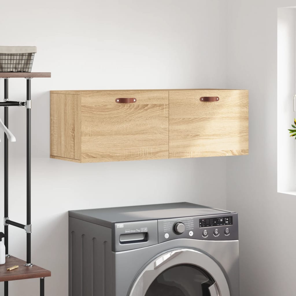 vægskab 100x36,5x35 cm konstrueret træ sonoma-eg