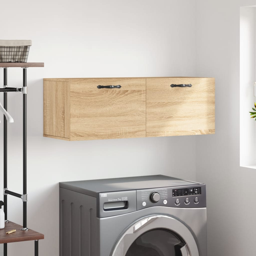 vægskab 100x36,5x35 cm konstrueret træ sonoma-eg