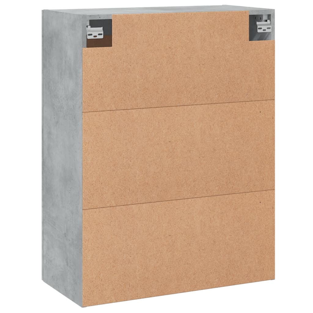 vægskab 69,5x34x90 cm konstrueret træ betongrå