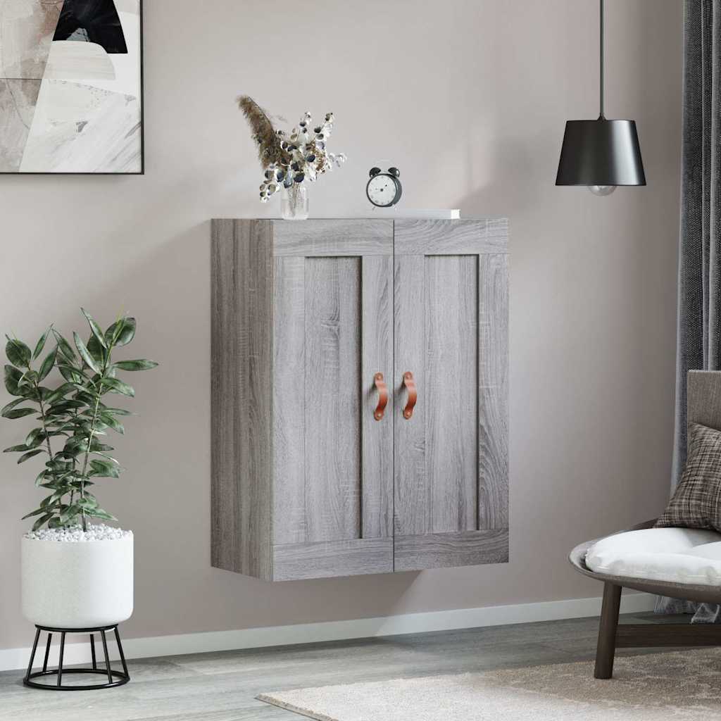 vægskab 69,5x34x90 cm konstrueret træ grå sonoma-eg