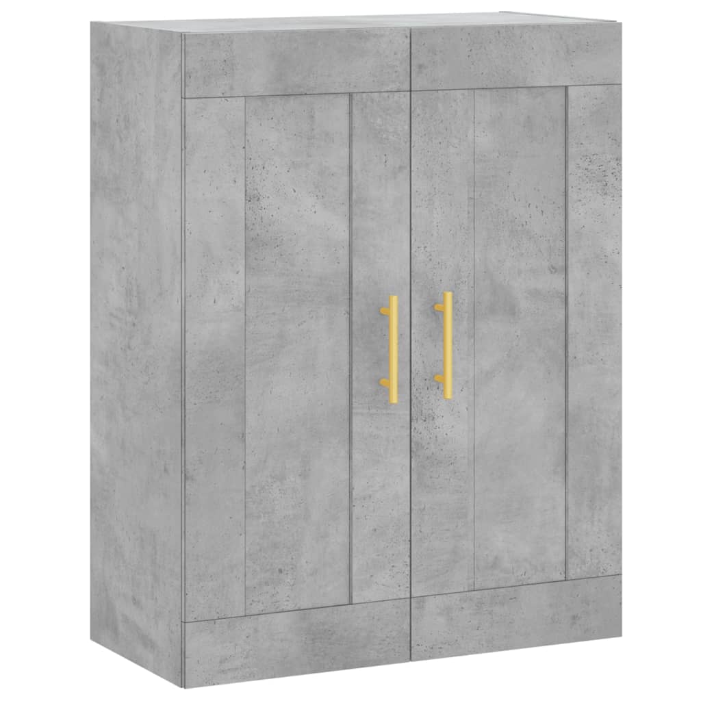 vægskab 69,5x34x90 cm konstrueret træ betongrå