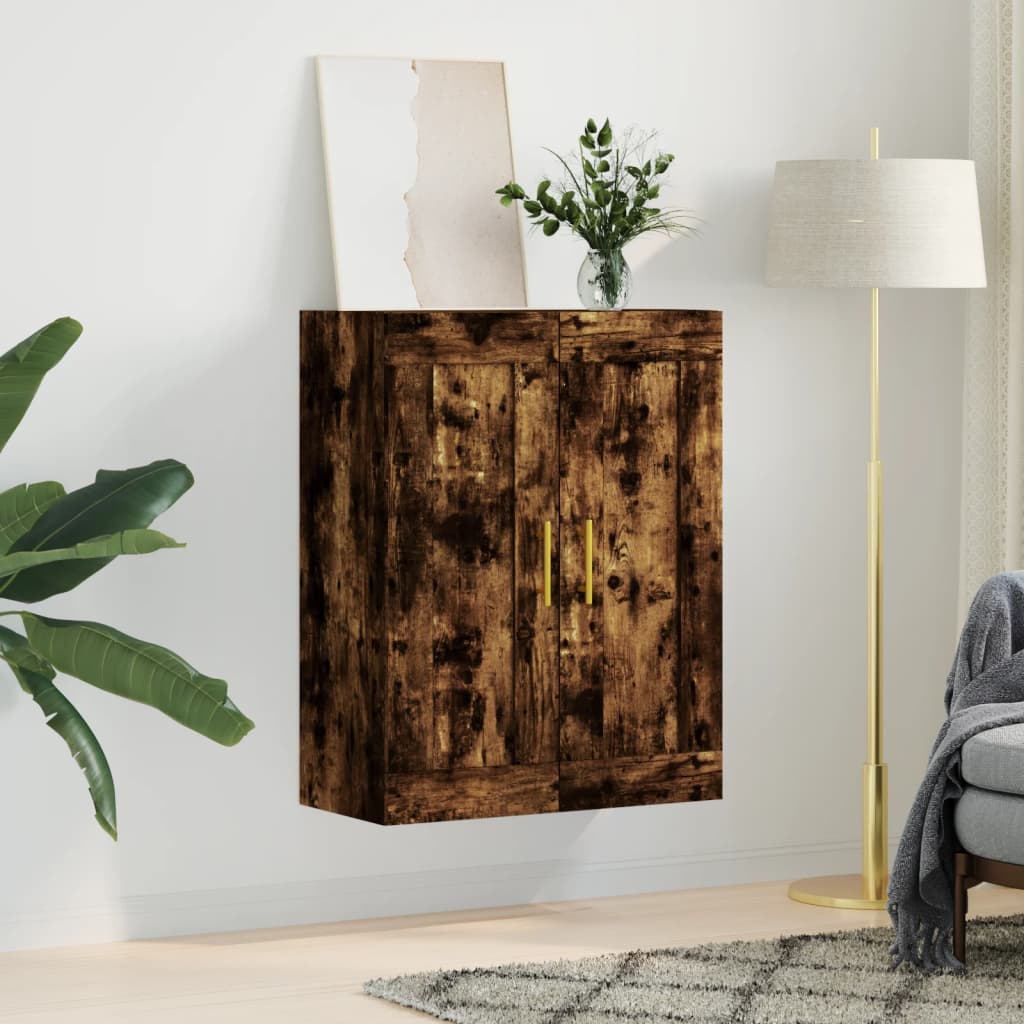 vægskab 69,5x34x90 cm konstrueret træ røget sonoma-eg