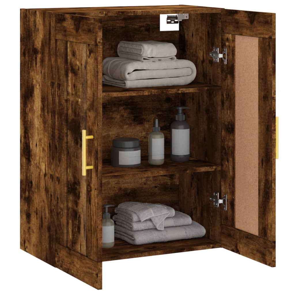 vægskab 69,5x34x90 cm konstrueret træ røget sonoma-eg