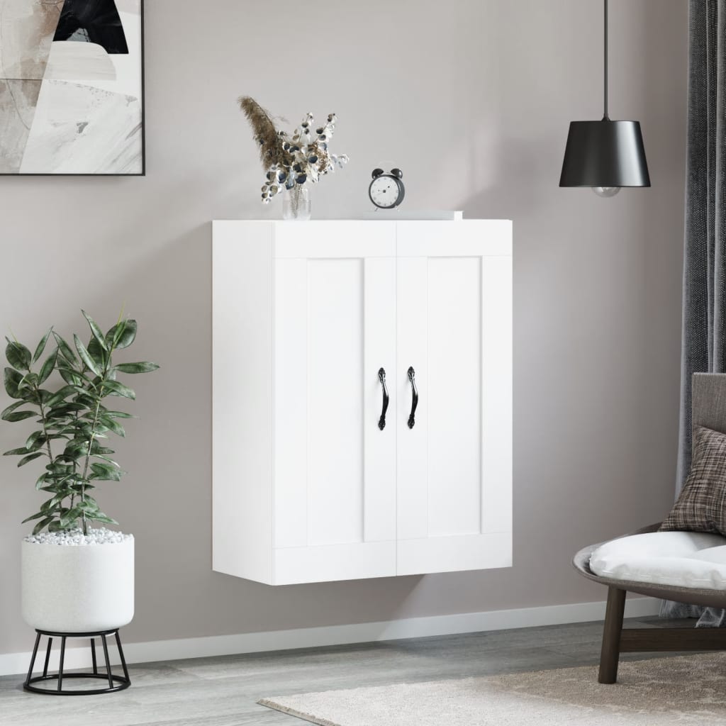 vægskab 69,5x34x90 cm konstrueret træ hvid