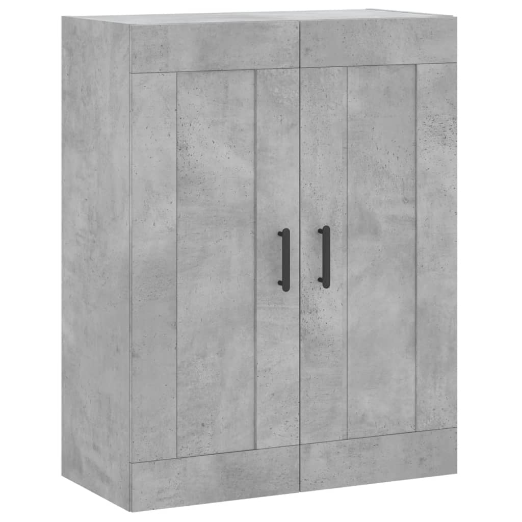vægskab 69,5x34x90 cm konstrueret træ betongrå