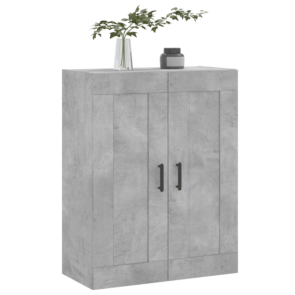 vægskab 69,5x34x90 cm konstrueret træ betongrå