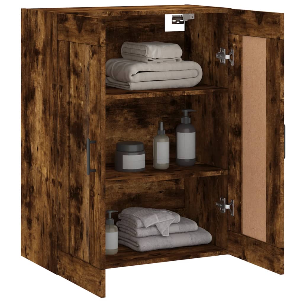 vægskab 69,5x34x90 cm konstrueret træ røget sonoma-eg