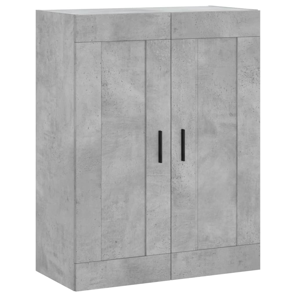 vægskab 69,5x34x90 cm konstrueret træ betongrå