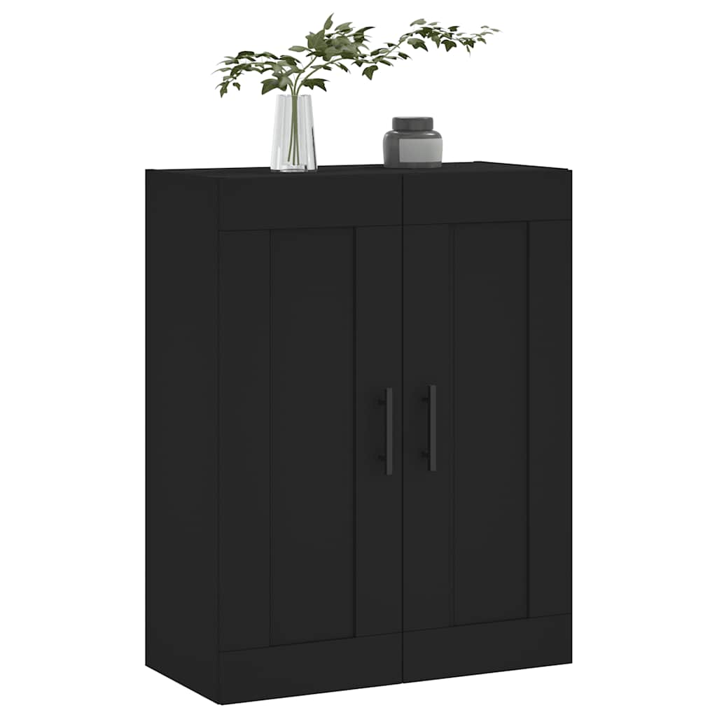 vægskab 69,5x34x90 cm konstrueret træ sort