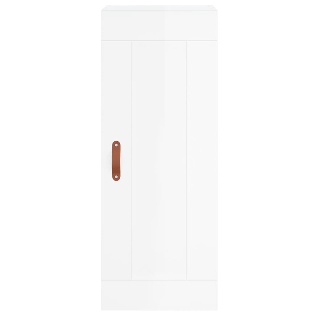vægskab 34,5x34x90 cm konstrueret træ hvid højglans