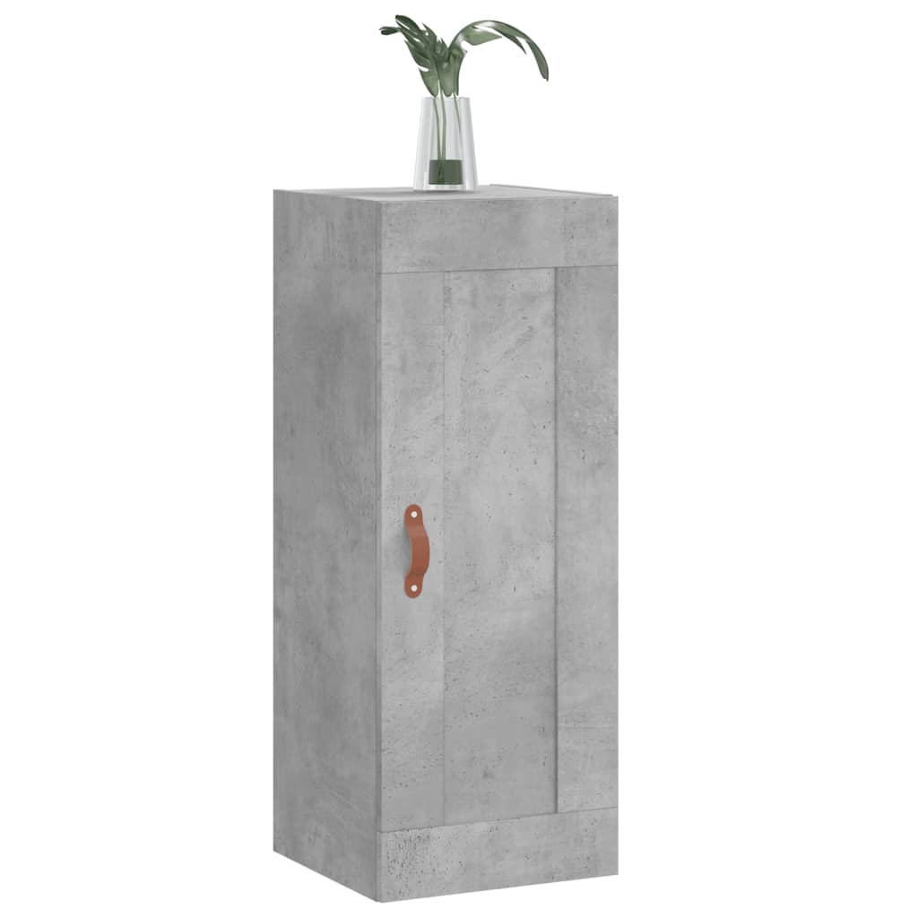 vægskab 34,5x34x90 cm konstrueret træ betongrå