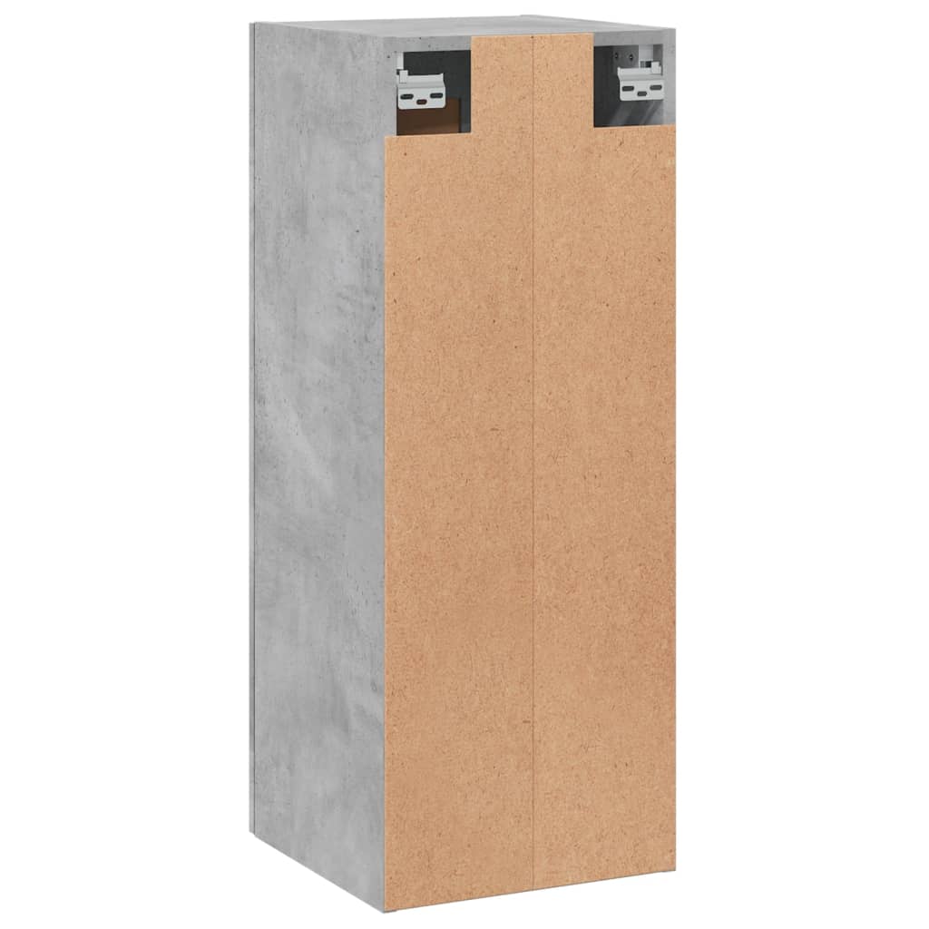 vægskab 34,5x34x90 cm konstrueret træ betongrå