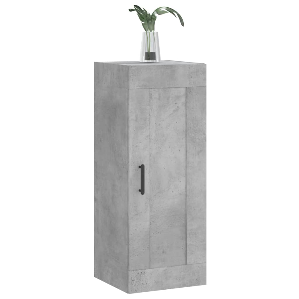 vægskab 34,5x34x90 cm konstrueret træ betongrå