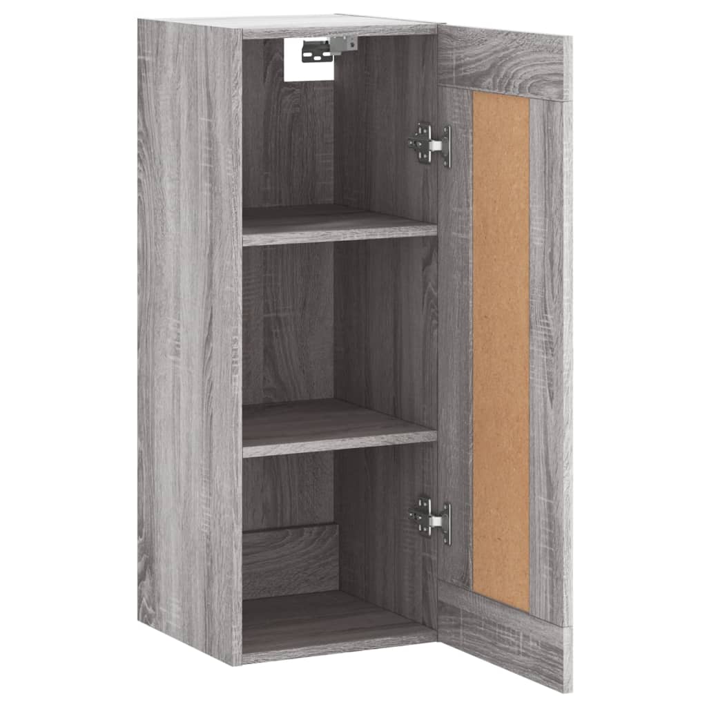 vægskab 34,5x34x90 cm konstrueret træ grå sonoma-eg
