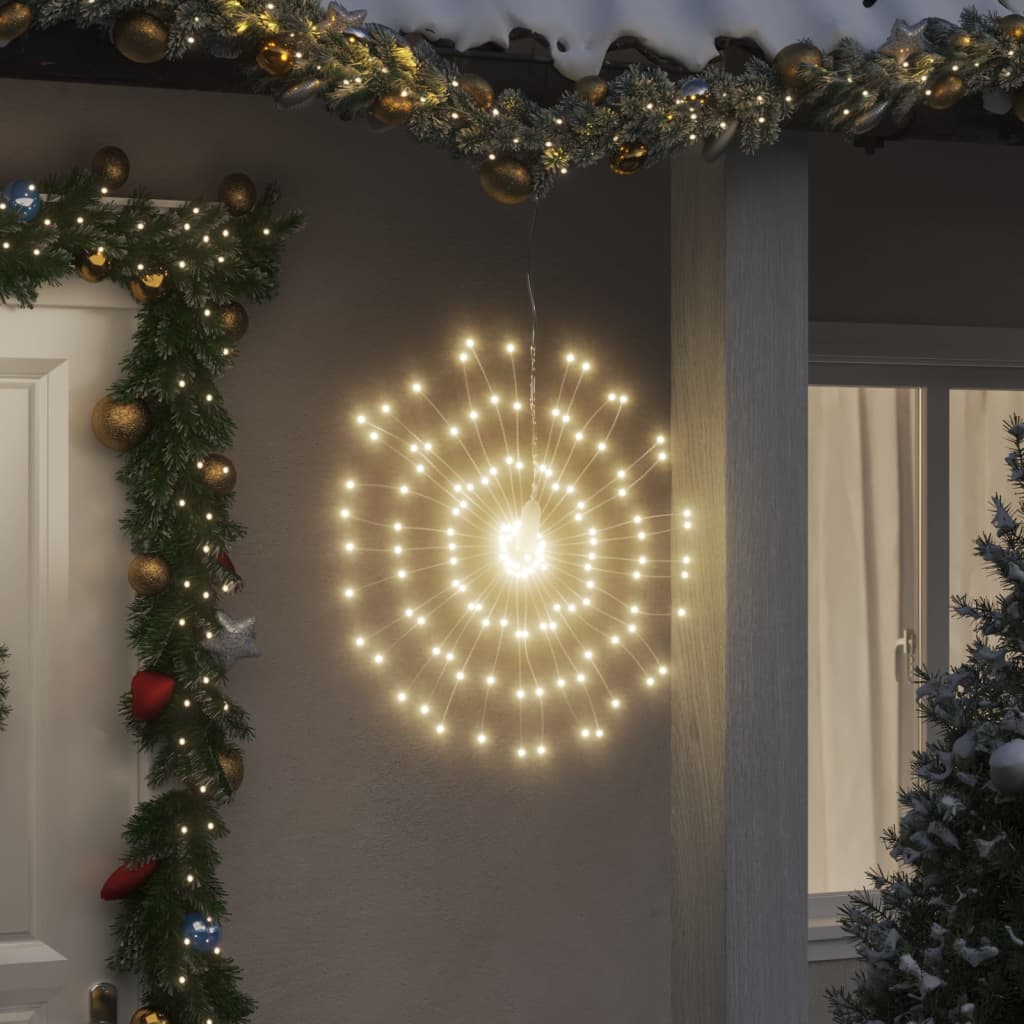 lysende starburst-dekoration 2 stk. 140 LED'er 17 cm varm hvid