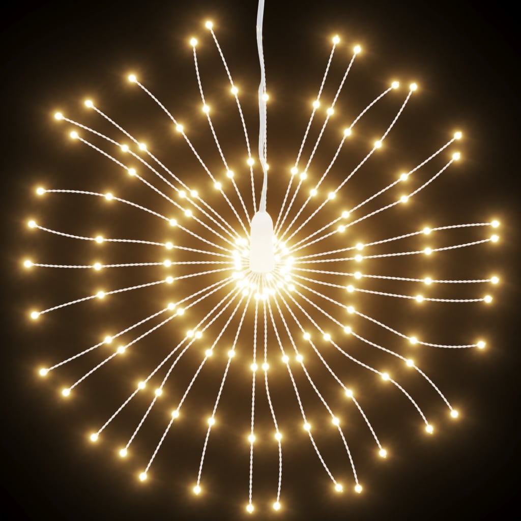lysende starburst-dekoration 8 stk. 140 LED'er 17 cm varm hvid