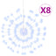 lysende starburst-dekoration 8 stk. 140 LED'er 17 cm kold hvid