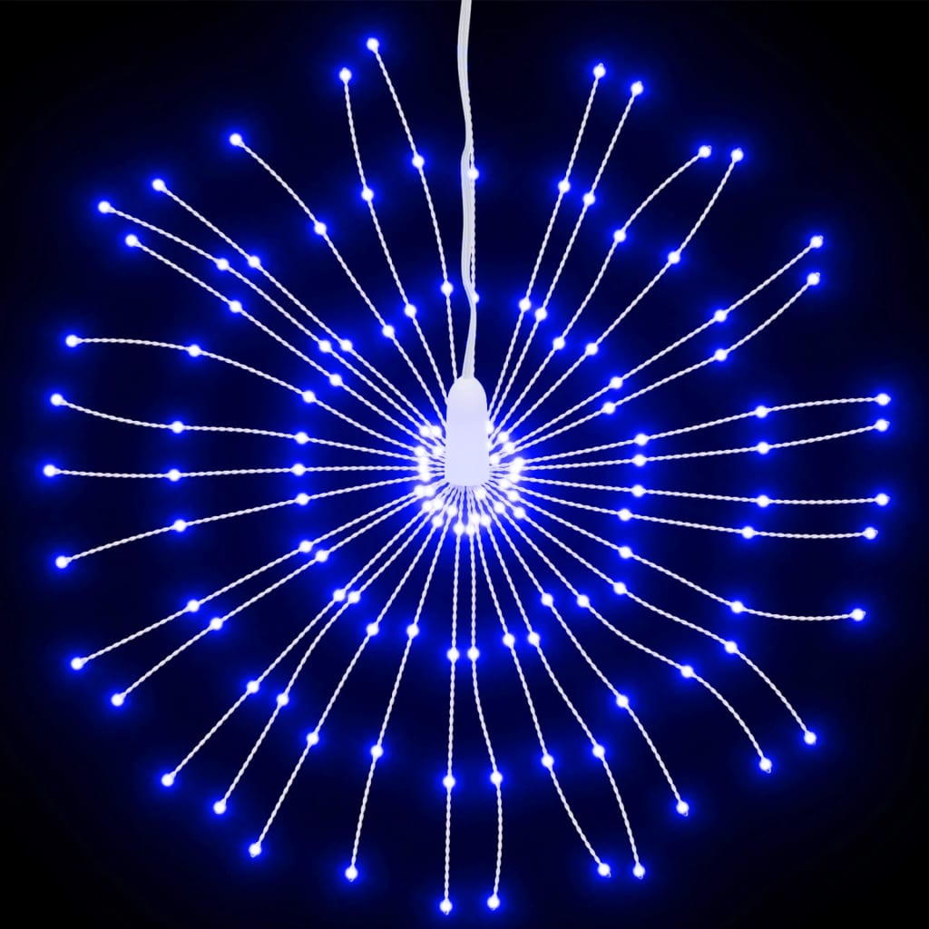 lysende starburst-dekoration 2 stk. 140 LED'er 17 cm blåt lys