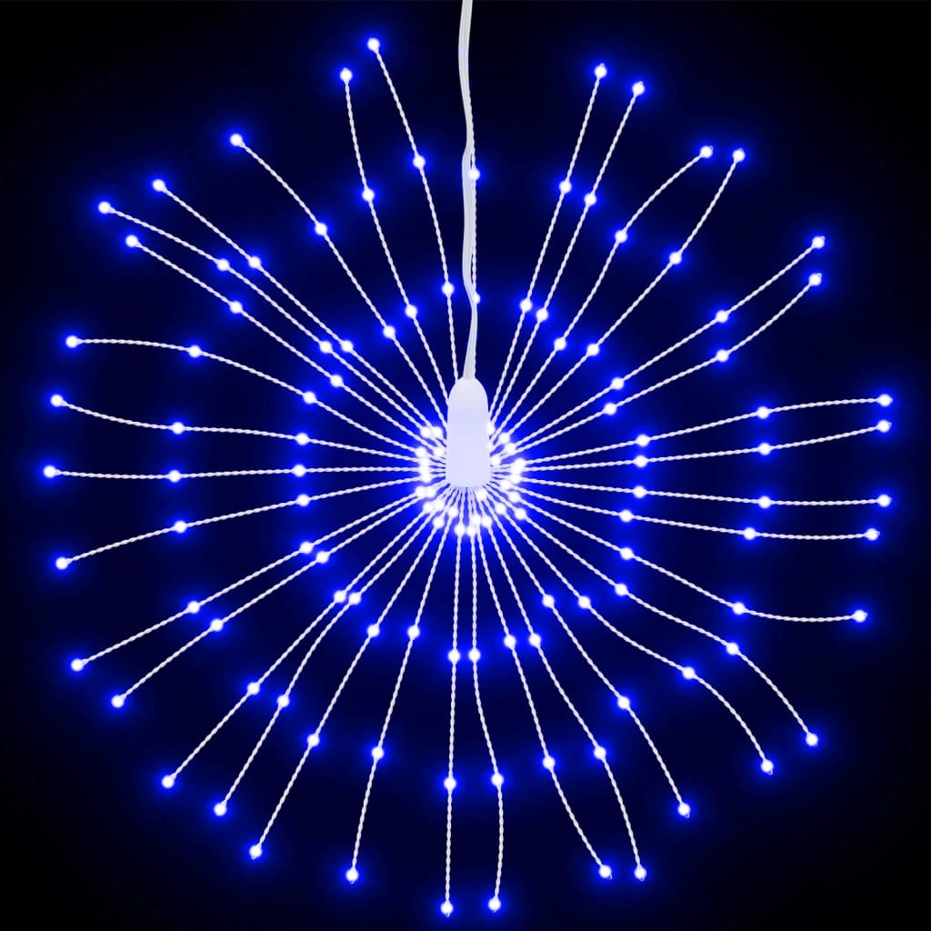 lysende starburst-dekoration 8 stk. 140 LED'er 17 cm blåt lys