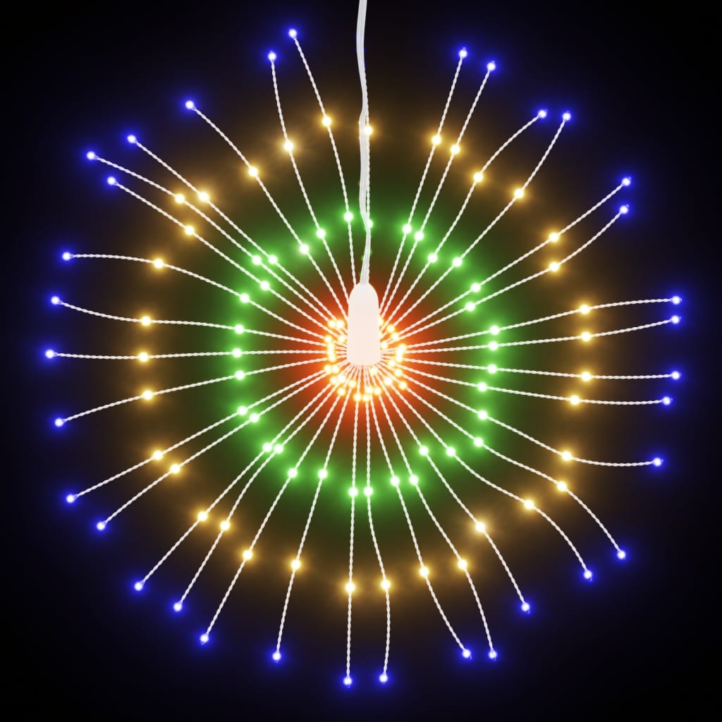 lysende starburst-dekoration 2 stk. 140 LED'er 17 cm flerfarvet