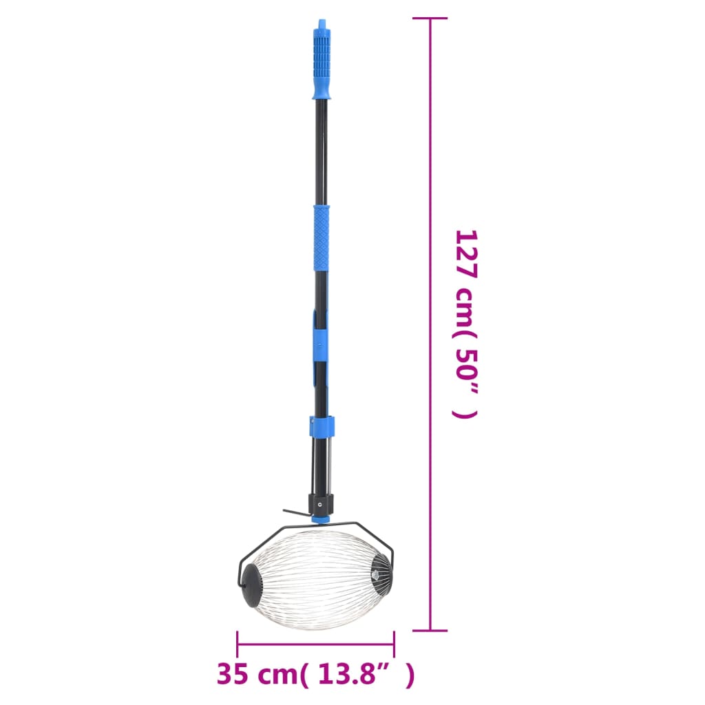 nøddeopsamler 127 cm stål blå