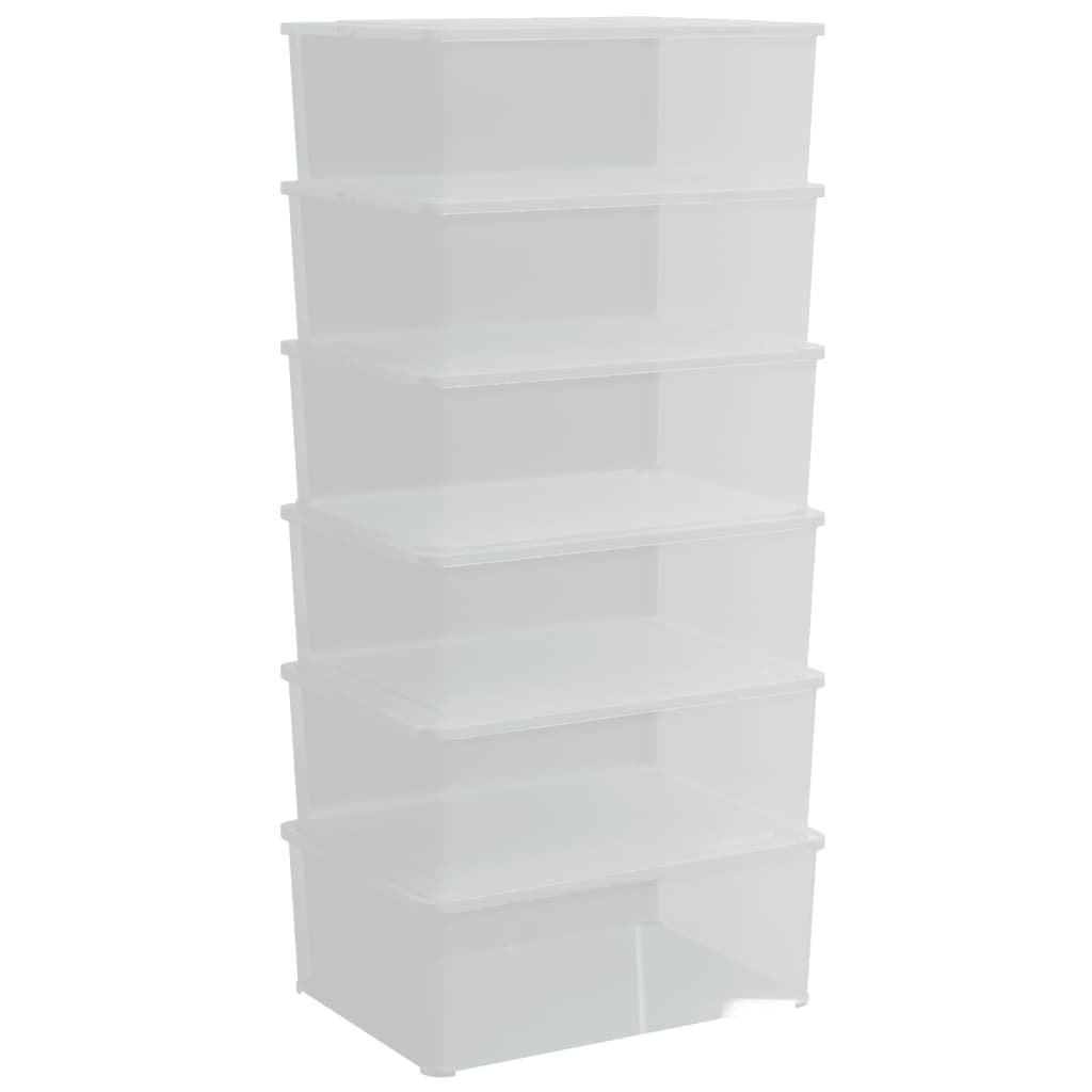 opbevaringsbokse 6 stk. 10 l stabelbare plast