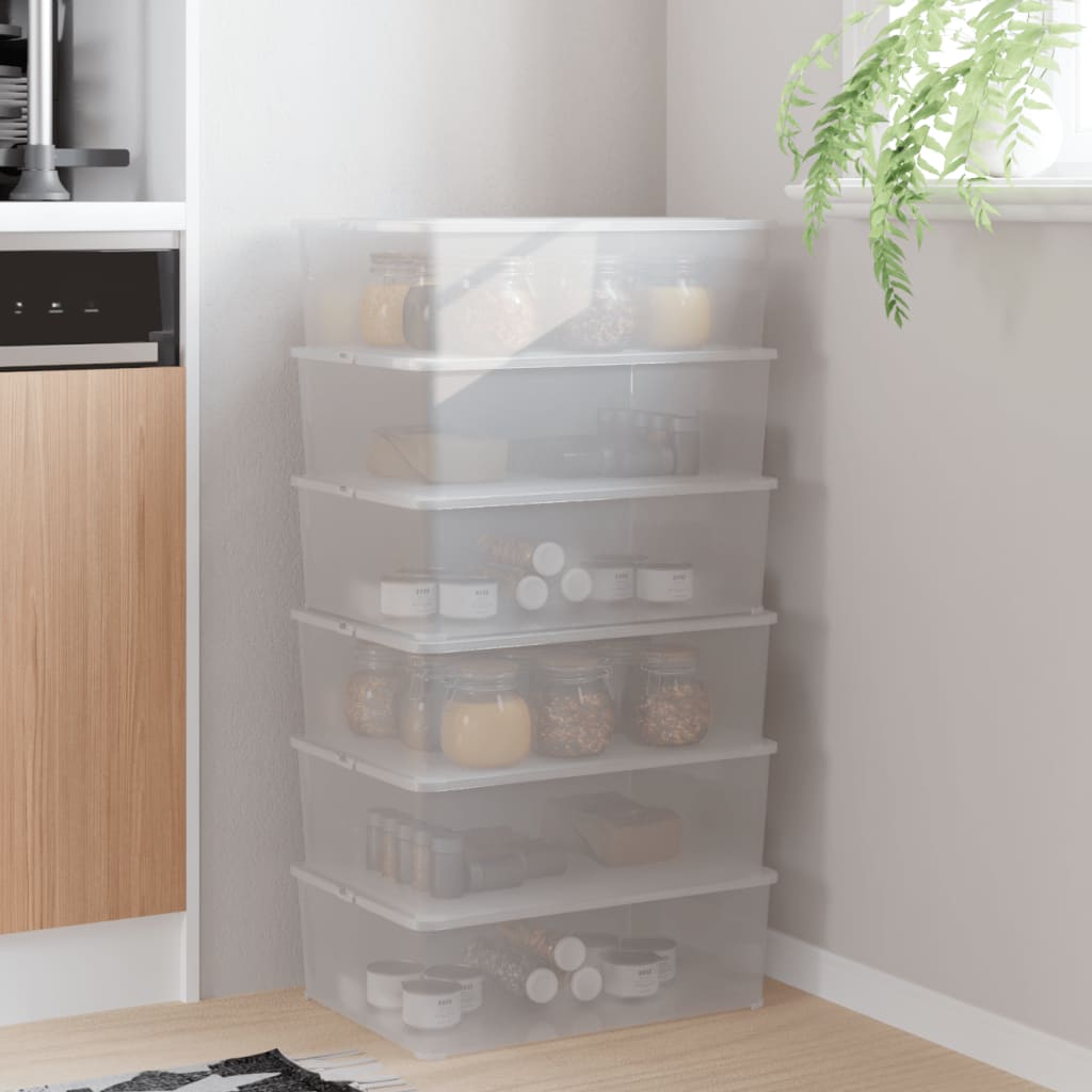 opbevaringsbokse 6 stk. 10 l stabelbare plast