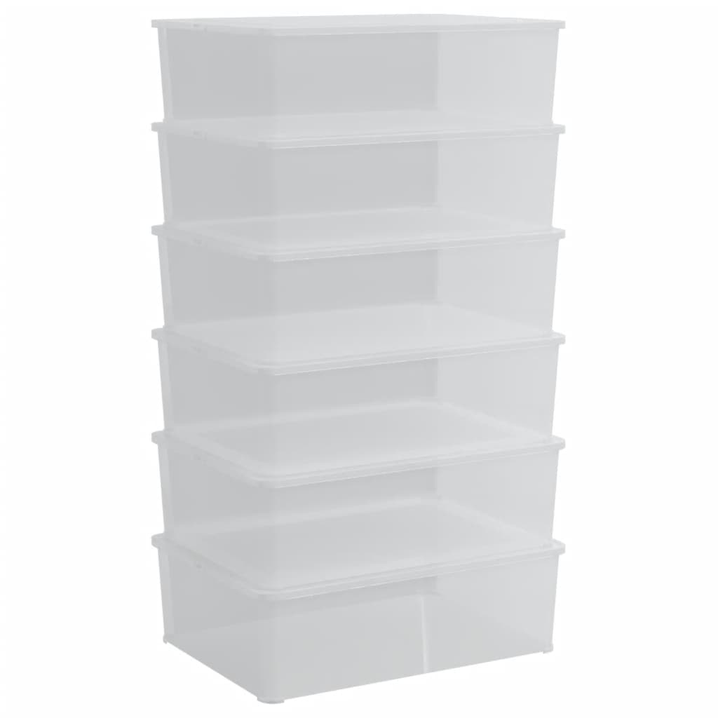 opbevaringsbokse 6 stk. 25 l stabelbare plast