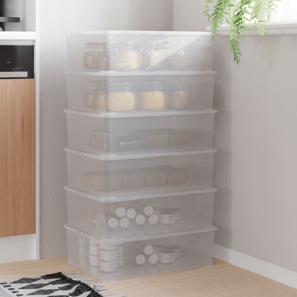 opbevaringsbokse 6 stk. 25 l stabelbare plast