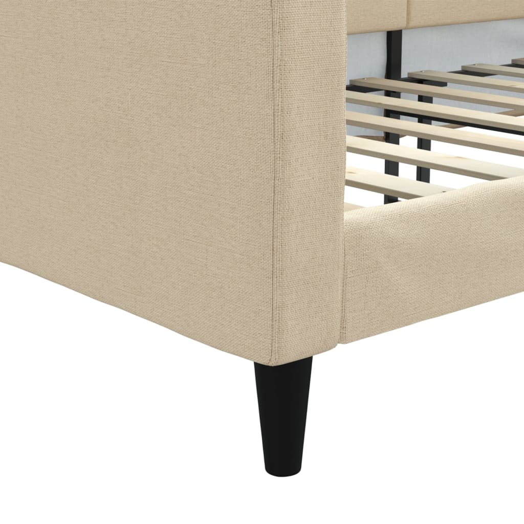 daybed 80x200 cm stof cremefarvet