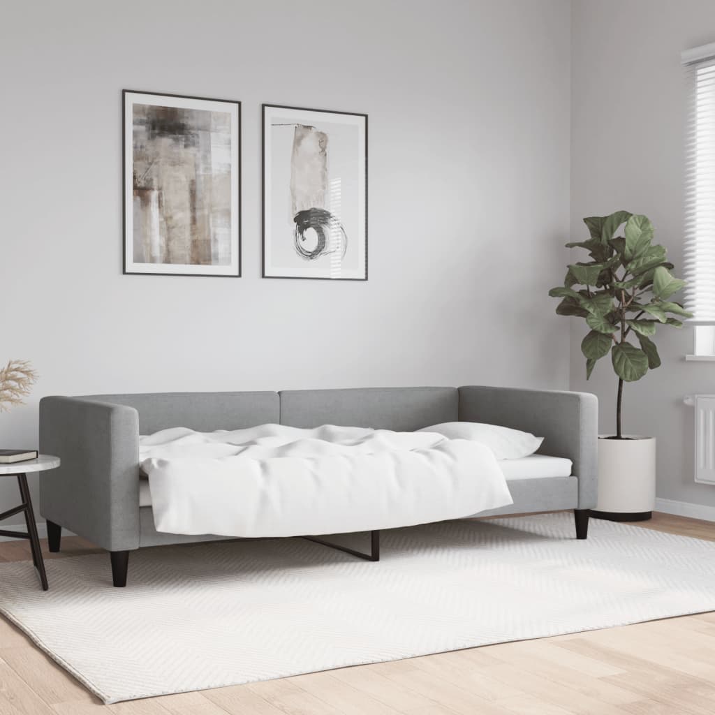 daybed 90x200 cm stof lysegrå