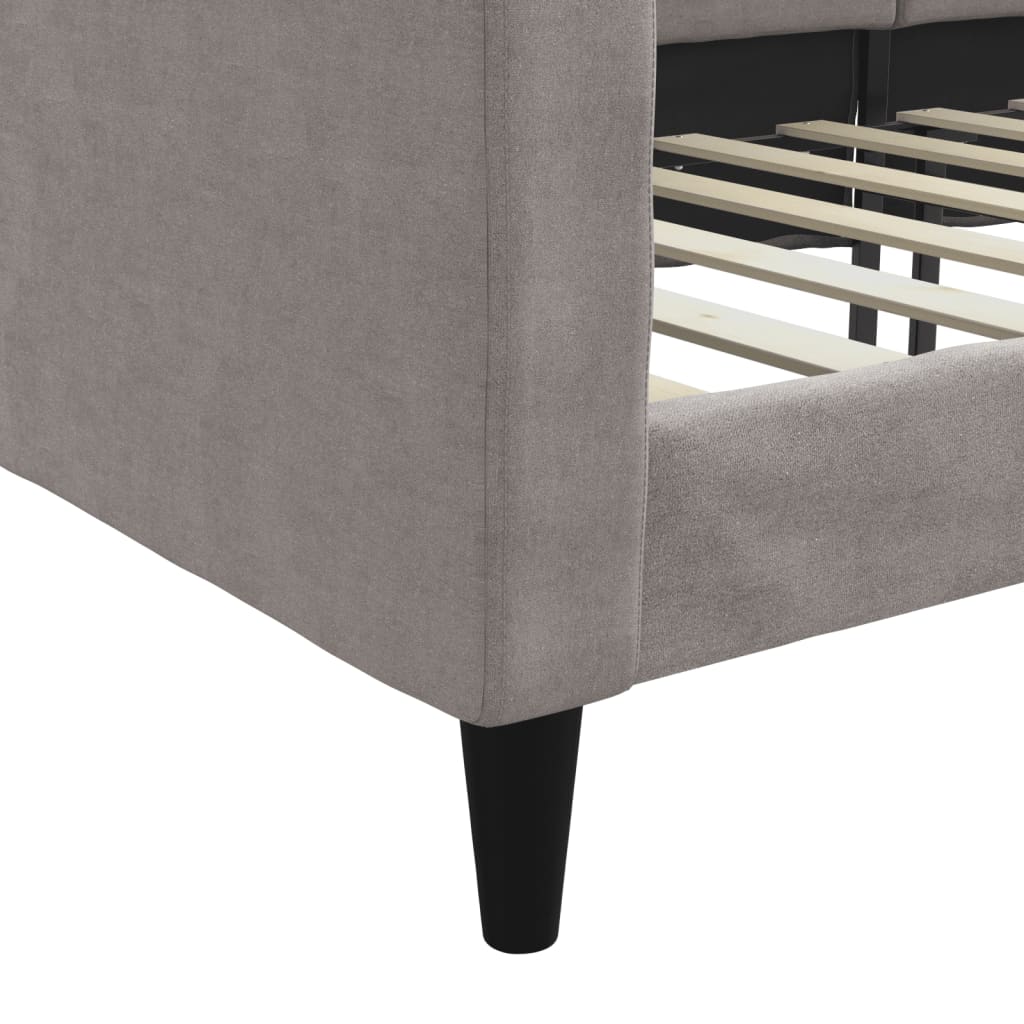 daybed 90x200 cm stof gråbrun