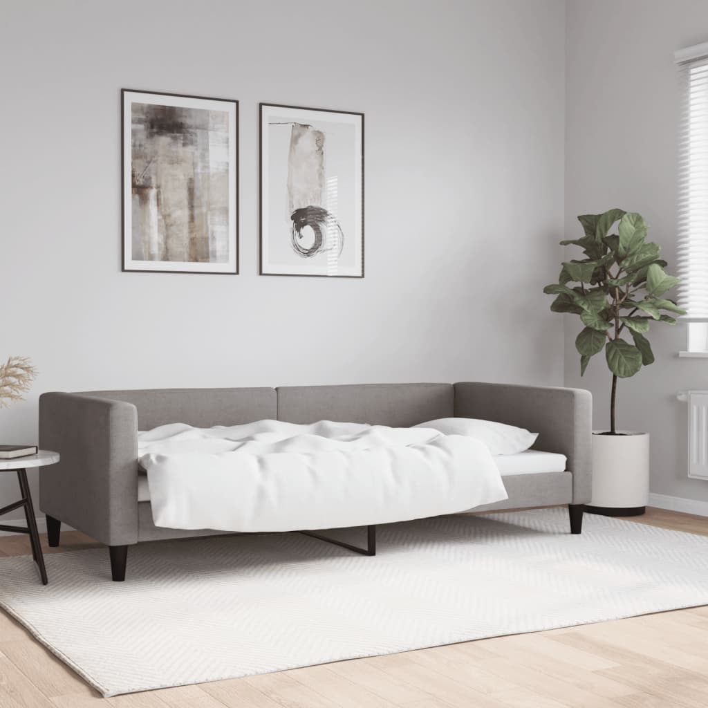 daybed 90x200 cm stof gråbrun