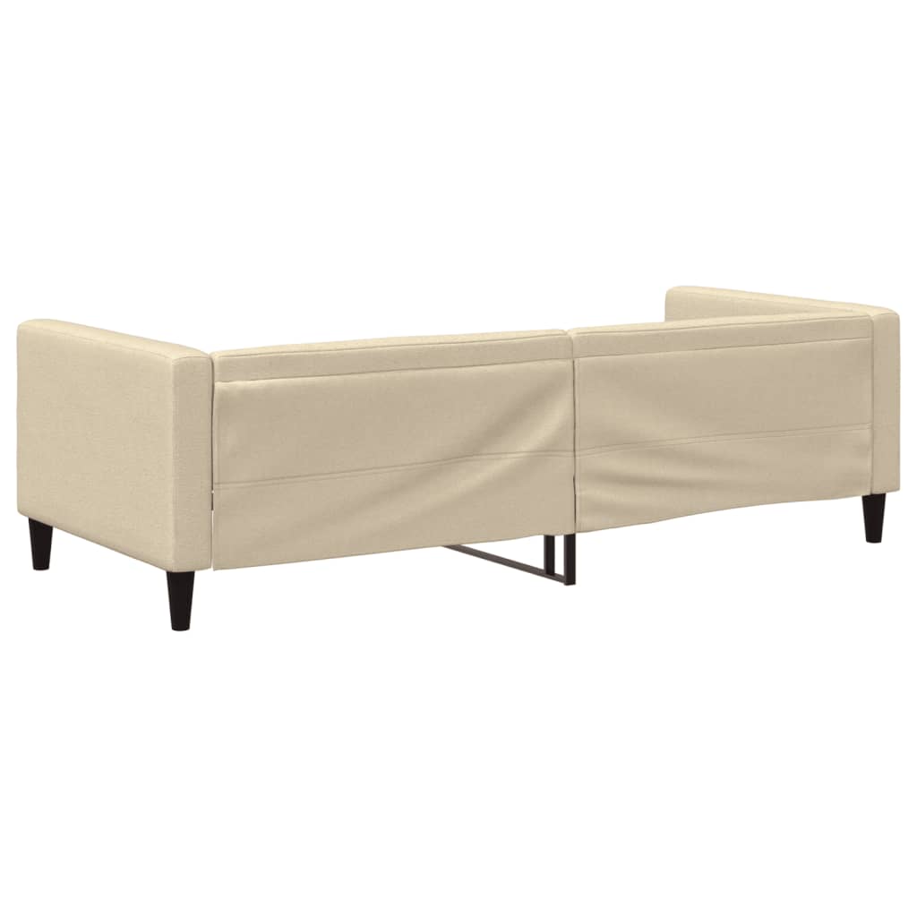 daybed 90x200 cm stof cremefarvet