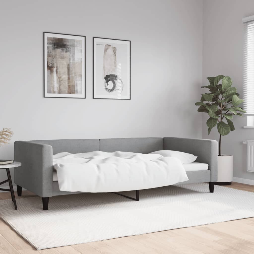 daybed 100x200 cm stof lysegrå