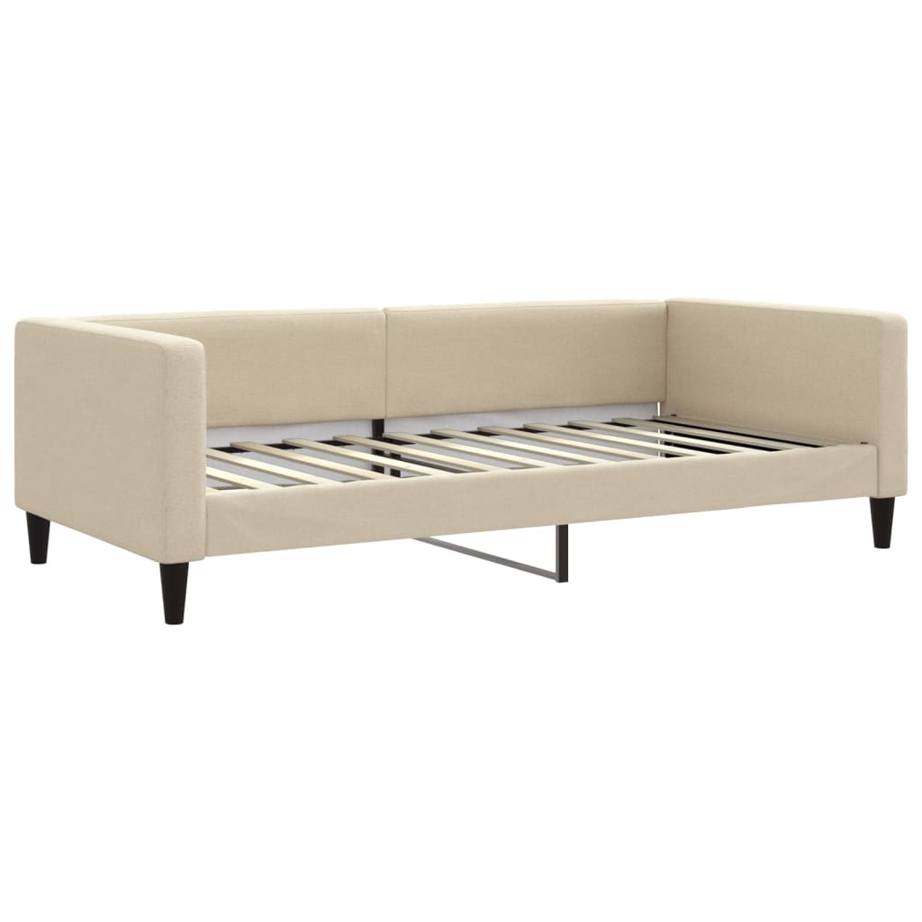 daybed 100x200 cm stof cremefarvet