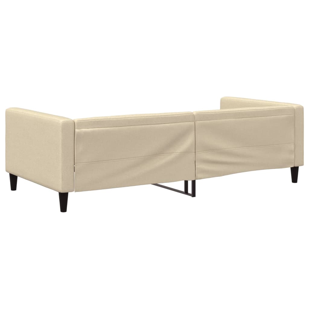 daybed 100x200 cm stof cremefarvet
