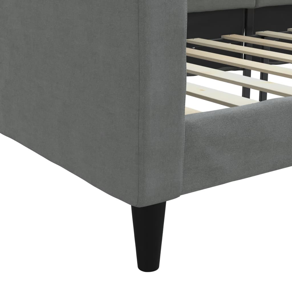 daybed 90x190 cm stof mørkegrå