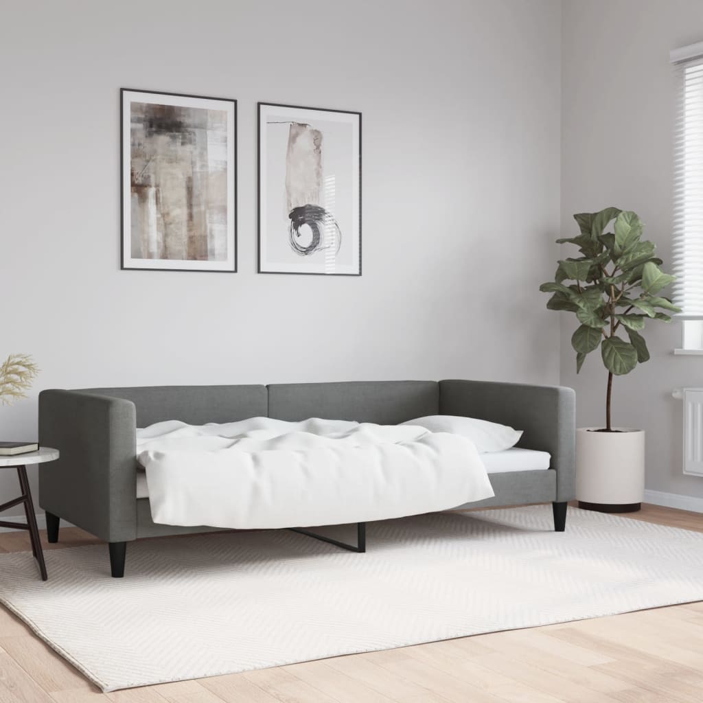 daybed 90x190 cm stof mørkegrå