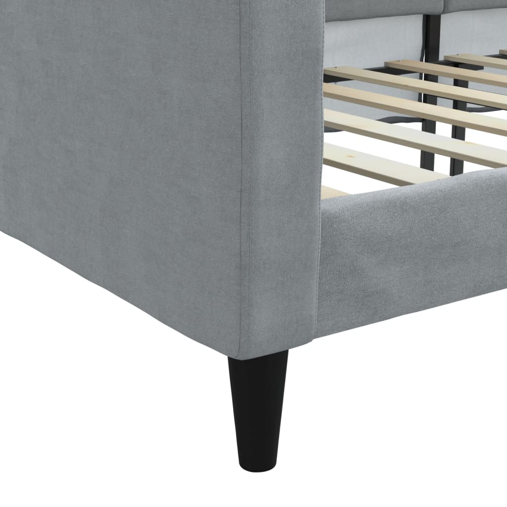 daybed 100x190 cm stof lysegrå