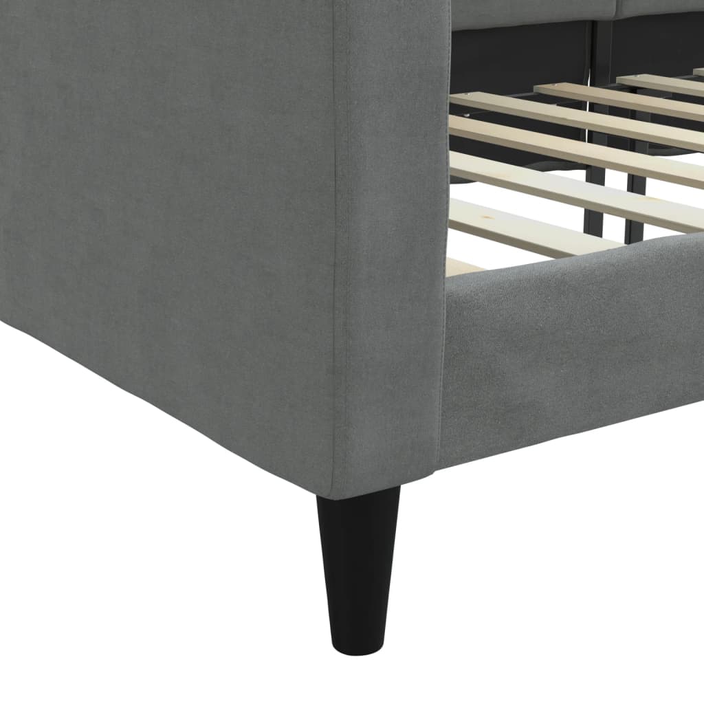 daybed 100x190 cm stof mørkegrå